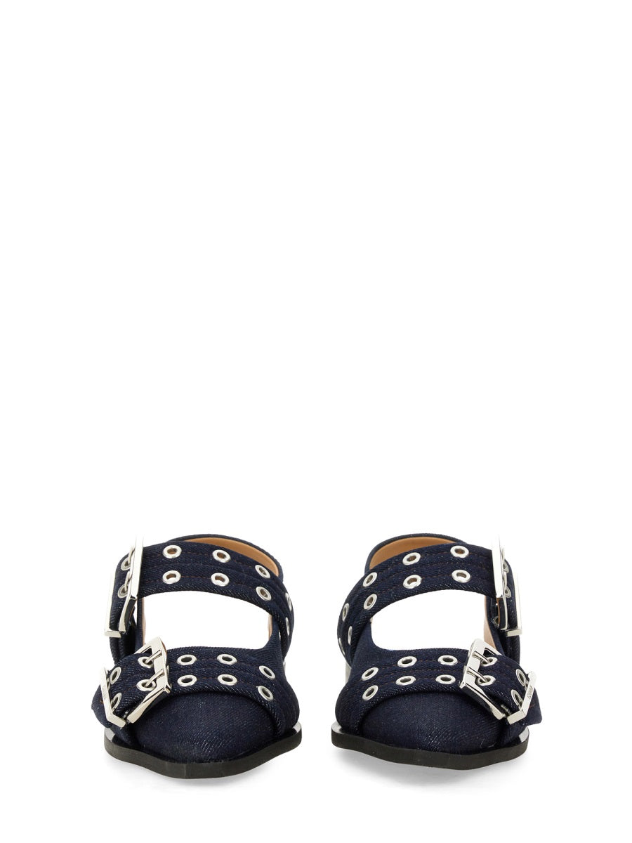 GANNI Ballerina Flats with Buckle - Women’s SS25 Collection