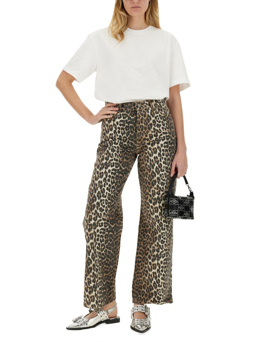 GANNI Organic Cotton Heart T-Shirt - Size S