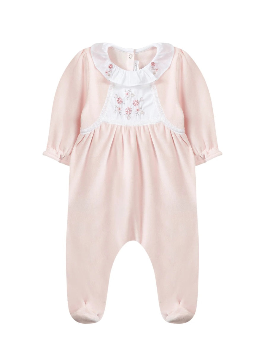 TARTINE ET CHOCOLAT Mini Flower Collar Romper for Baby Girls