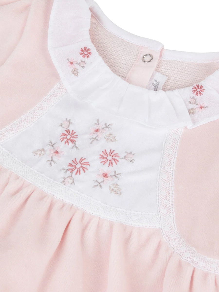 TARTINE ET CHOCOLAT Mini Flower Collar Romper for Baby Girls
