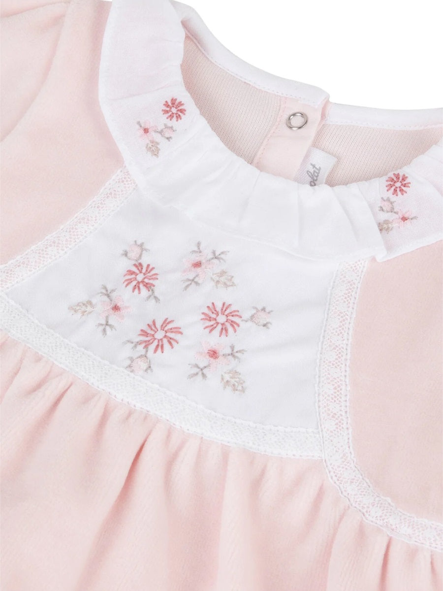 TARTINE ET CHOCOLAT Mini Flower Collar Romper for Baby Girls