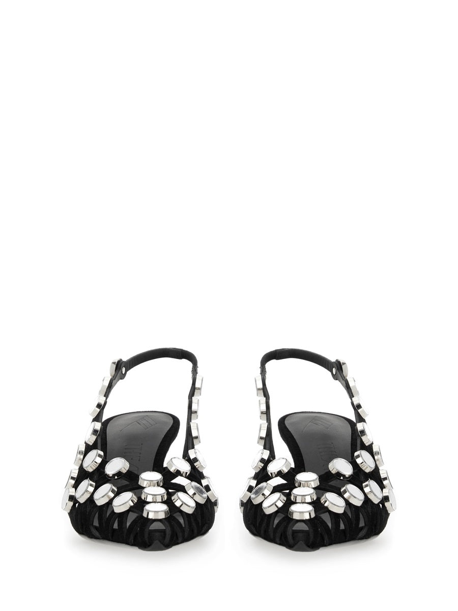 THE ATTICO Slingback Heels - Grid Style