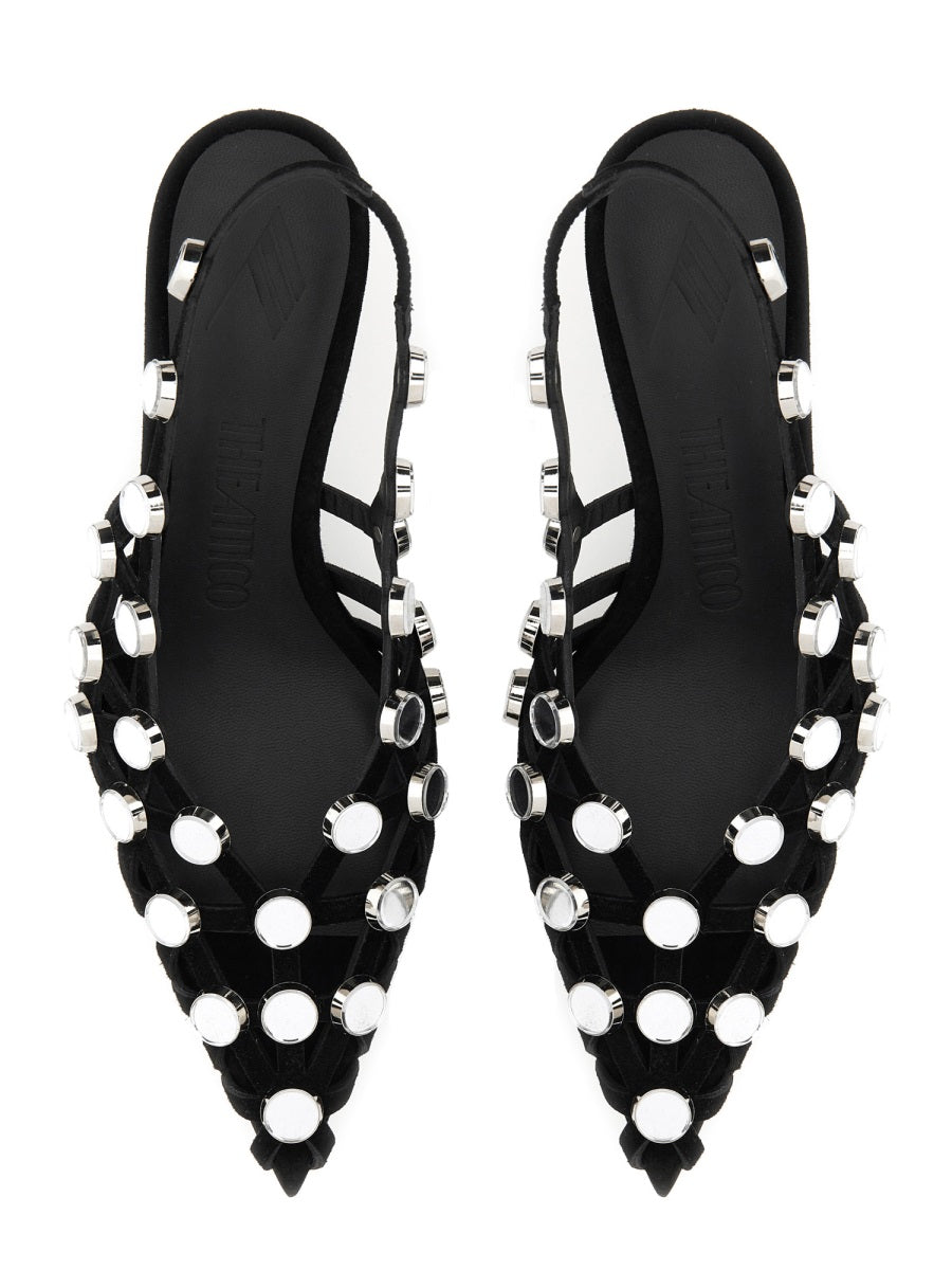 THE ATTICO Slingback Heels - Grid Style