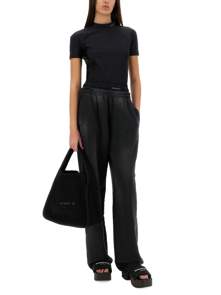 ALEXANDERWANG.T Wide Fit Pants with Logo - Size S