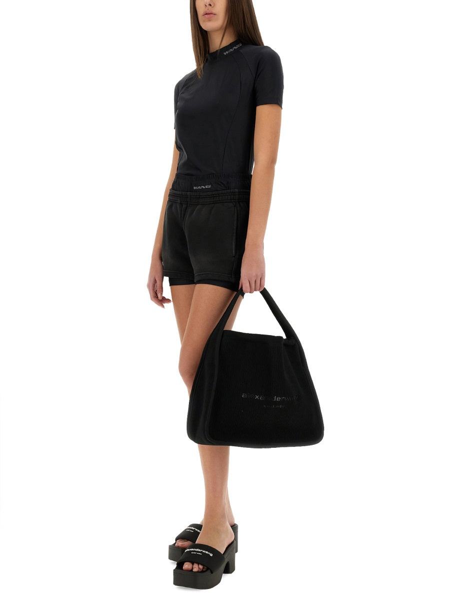 ALEXANDERWANG.T Cotton Logo Mini Shorts - Size S