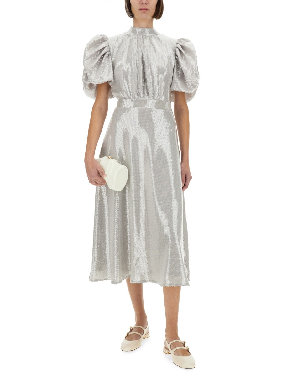 ROTATE BIRGER CHRISTENSEN MIDI DRESS WITH SEQUINS - SIZE 34