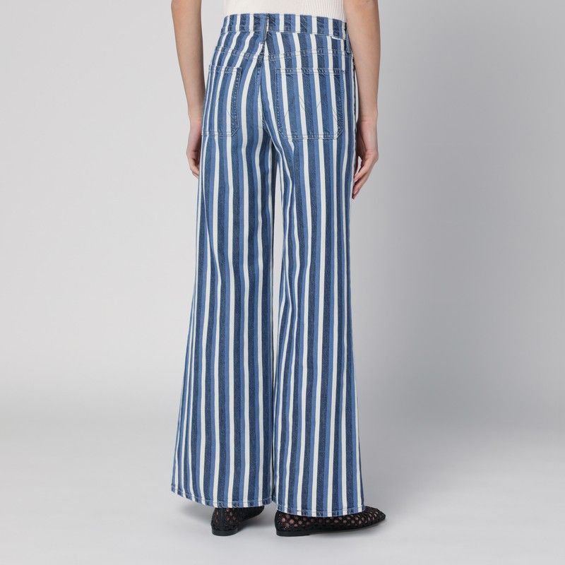 MOTHER Patch Pocket Twister Striped Wide Leg Jeans