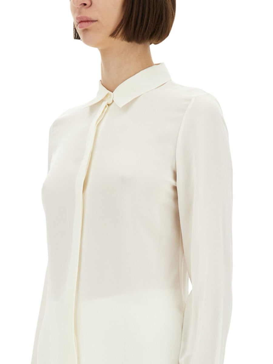 THEORY Slim Fit Silk Georgette Shirt - Size S