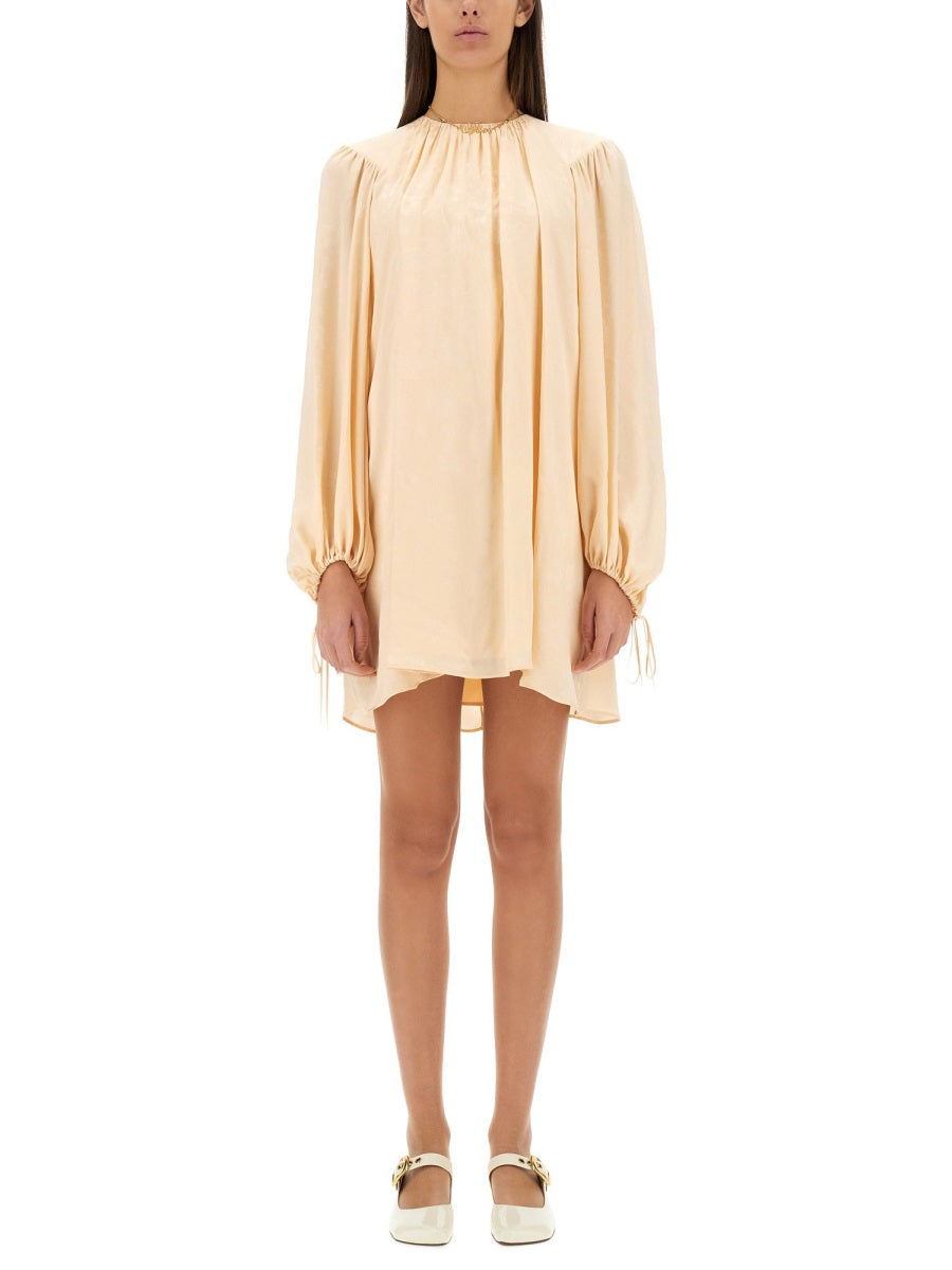 CHLOÉ Silk Shirred Mini Dress - Size 36