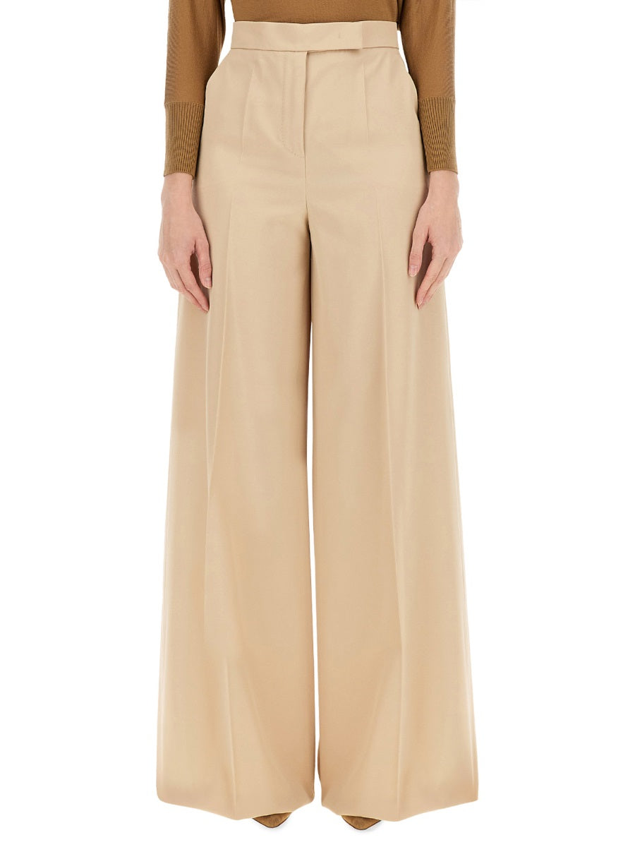 MAX MARA Elegant Virgin Wool Trousers for Women Size 38