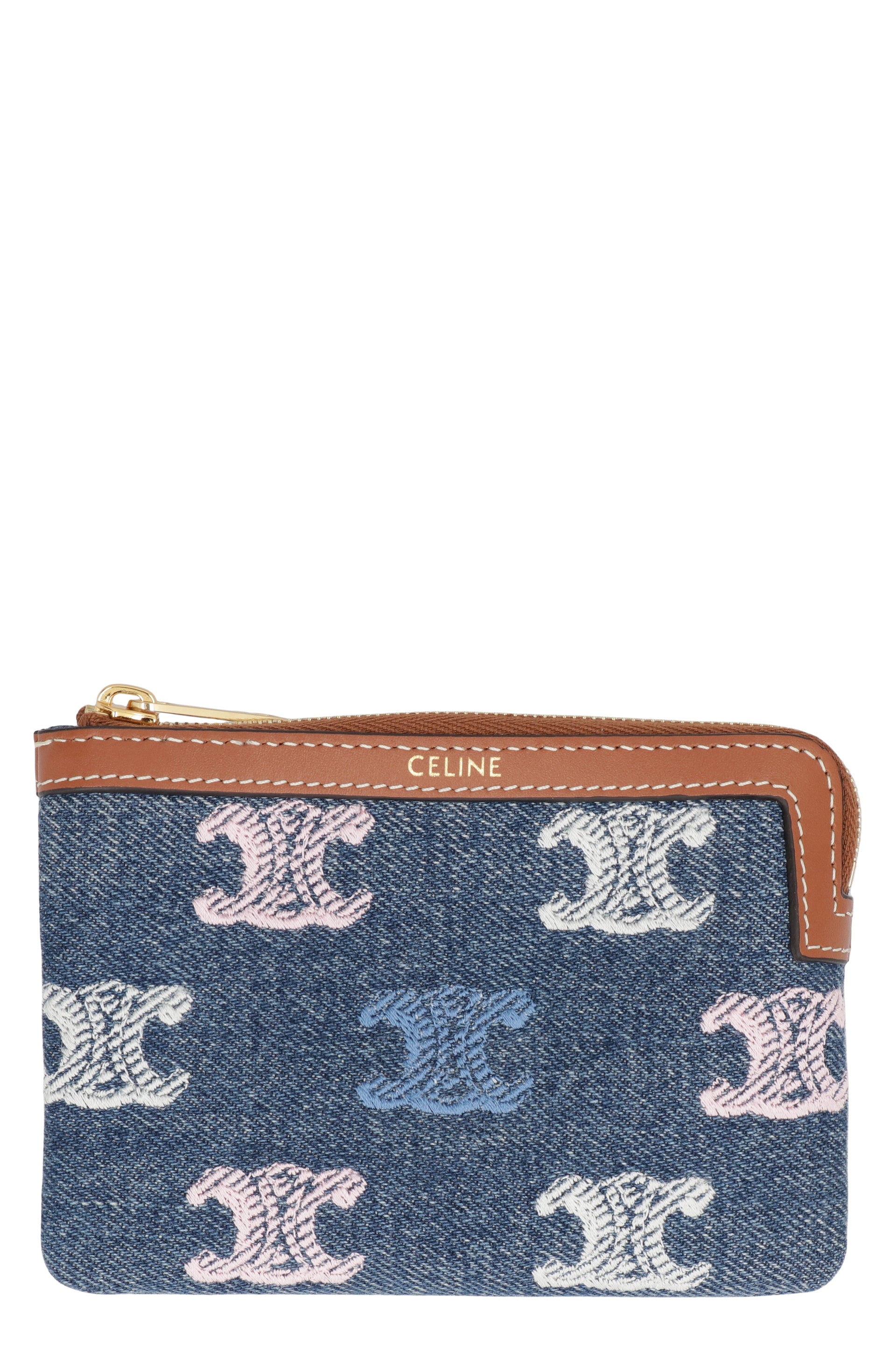 CELINE Mini Denim Coin Purse with Logo