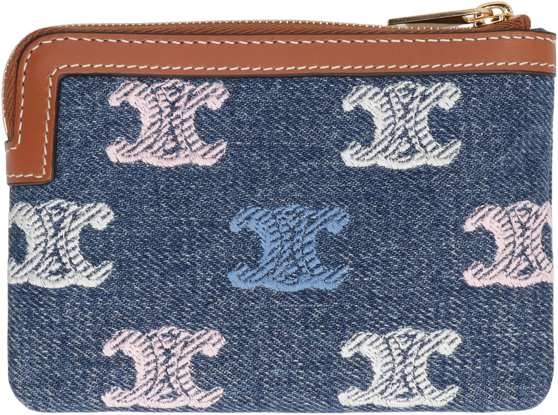 CELINE Mini Denim Coin Purse with Logo