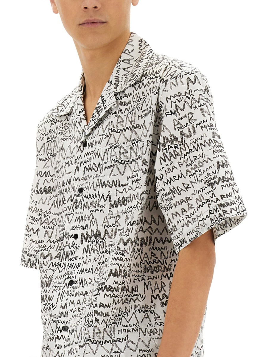 MARNI Men's Printed Shirt - Size 48 IT
