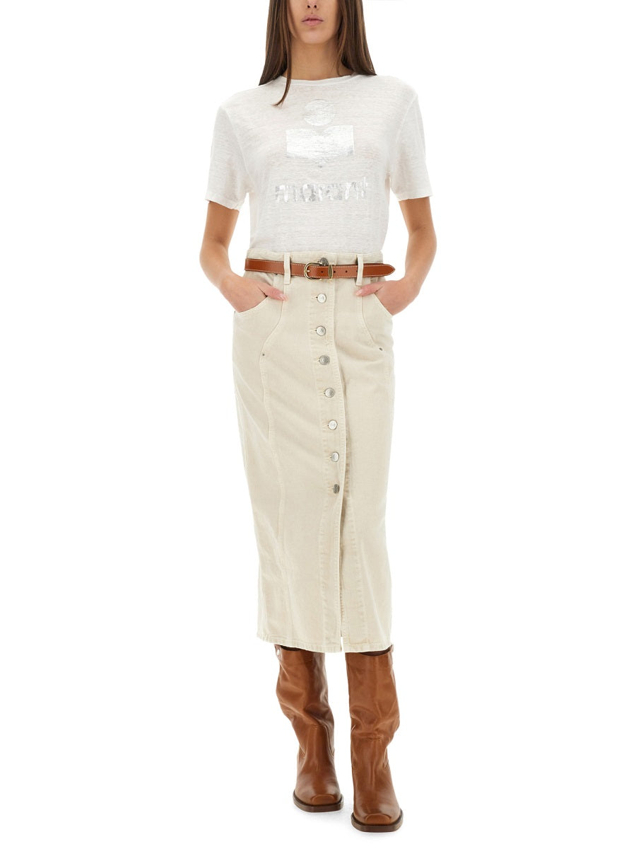 MARANT ÉTOILE Regular Fit Linen T-Shirt