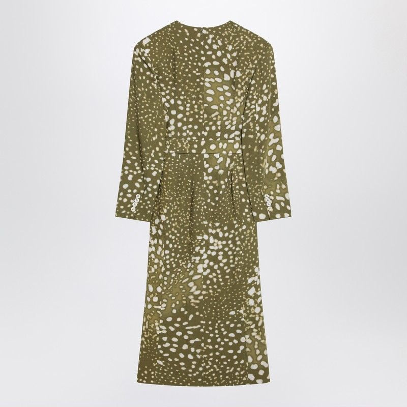 DRIES VAN NOTEN Belted V-Neck Dress with Front Slit