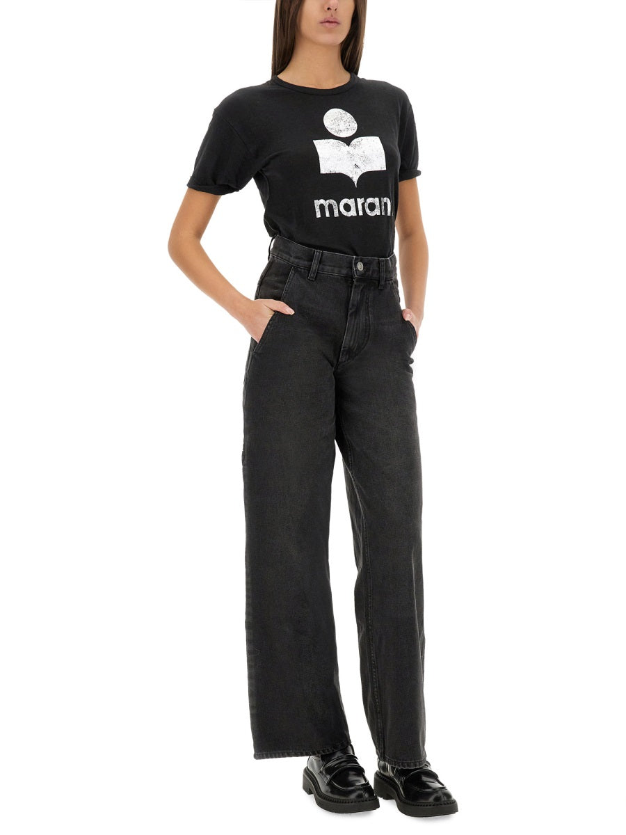 MARANT ÉTOILE Signature T-Shirt with Front Logo Print