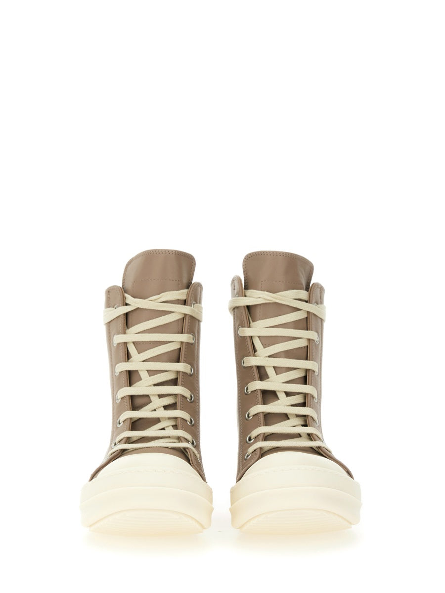 RICK OWENS High-Top Leather Sneakers