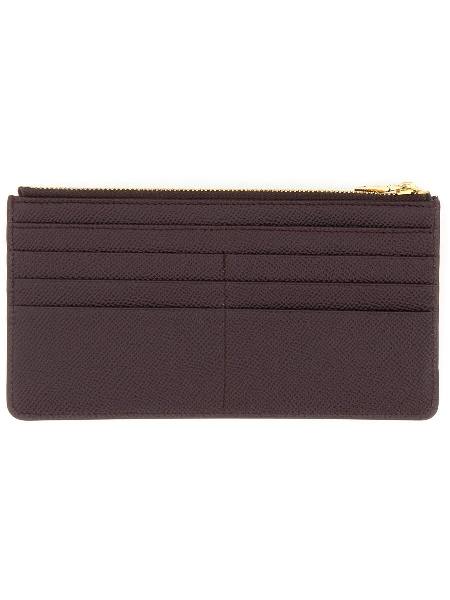 DOLCE & GABBANA Large Leather Card Holder - Nameplate Design