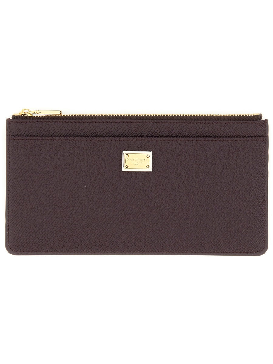 DOLCE & GABBANA Large Leather Card Holder - Nameplate Design
