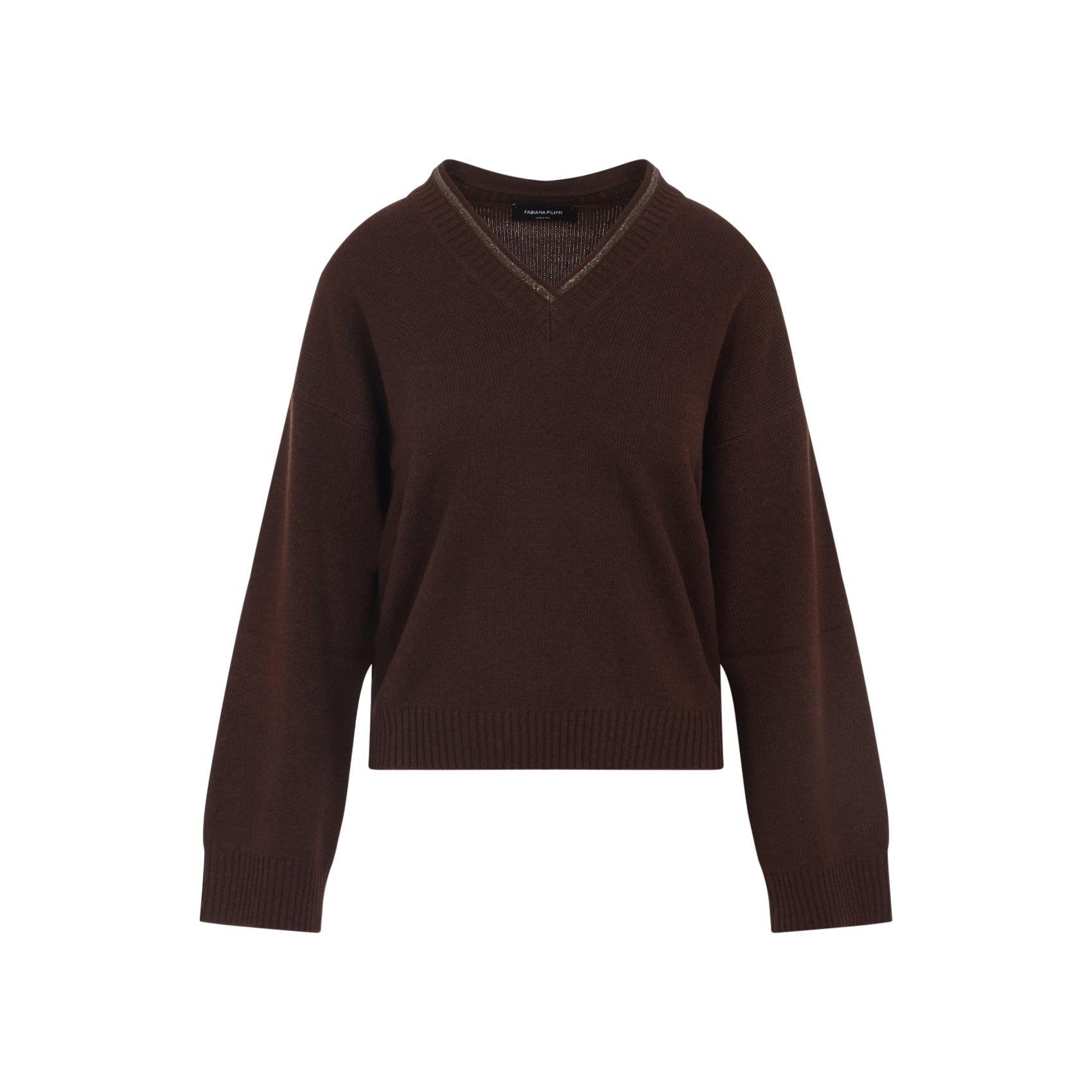 FABIANA FILIPPI Men's V Neck Wool Blend Sweater