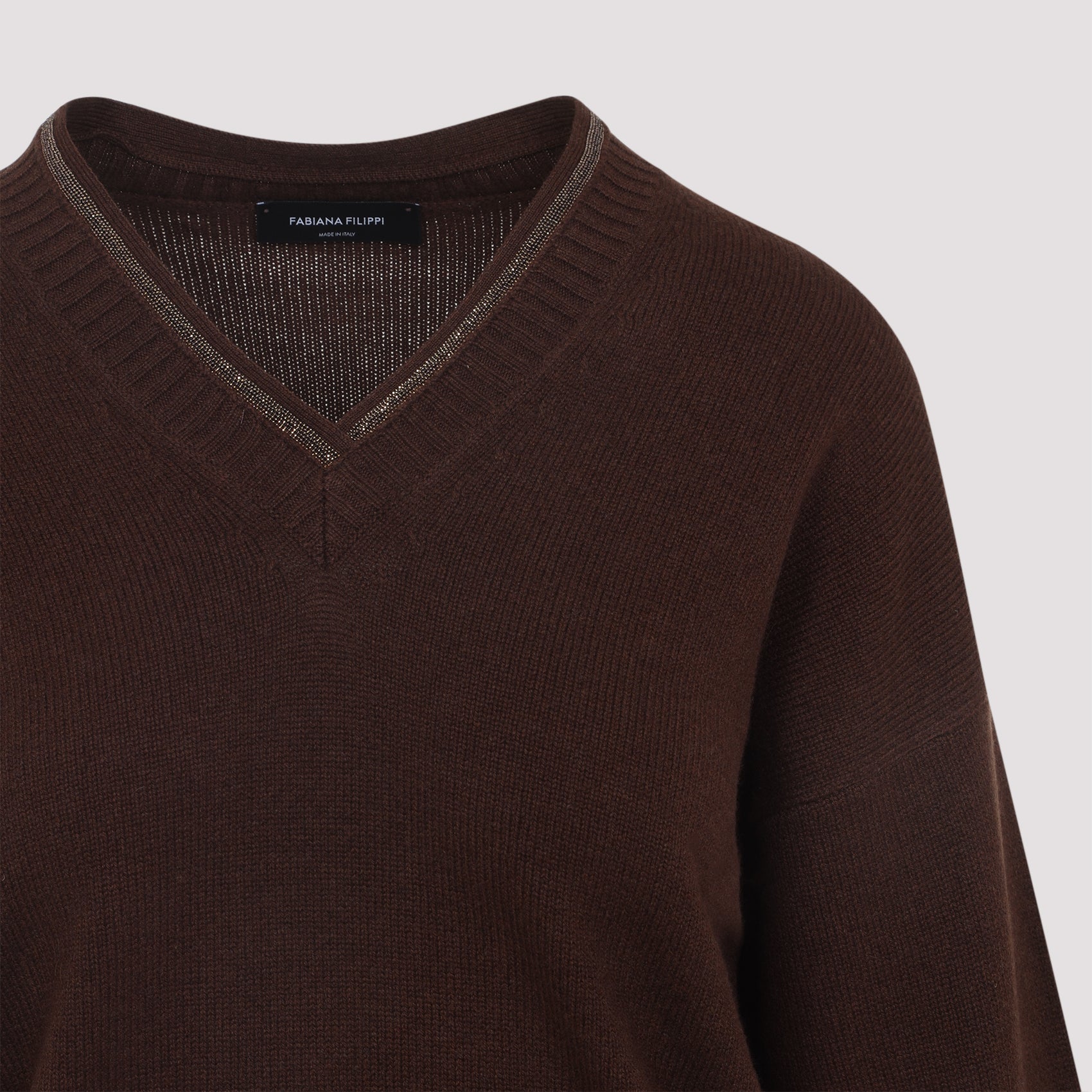 FABIANA FILIPPI Men's V Neck Wool Blend Sweater