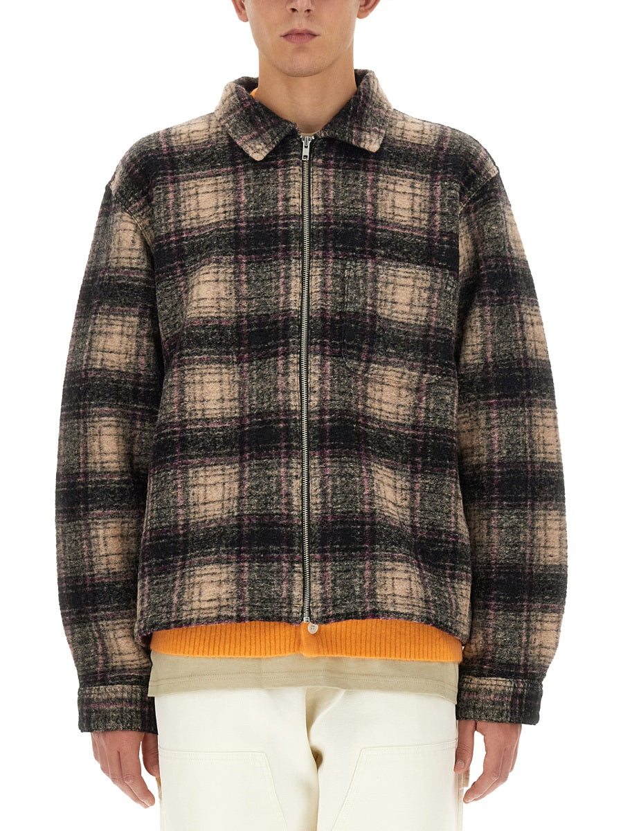STUSSY Men's Classic Wool-Blend Quadrant Shirt - Size L