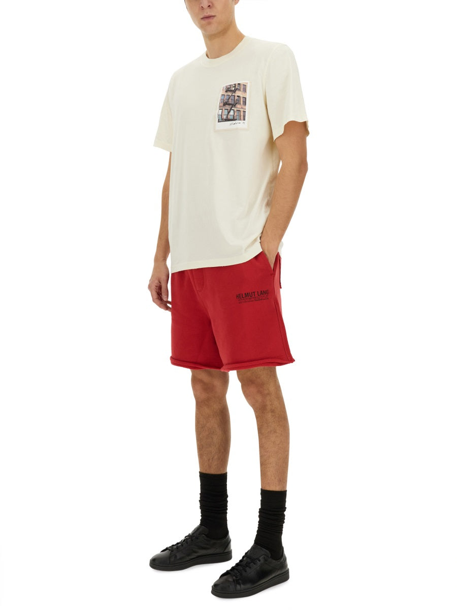 HELMUT LANG Postcard Building Graphic T-Shirt - Size L