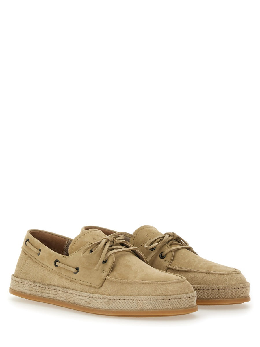 HOGAN Leather Boat Moccasin