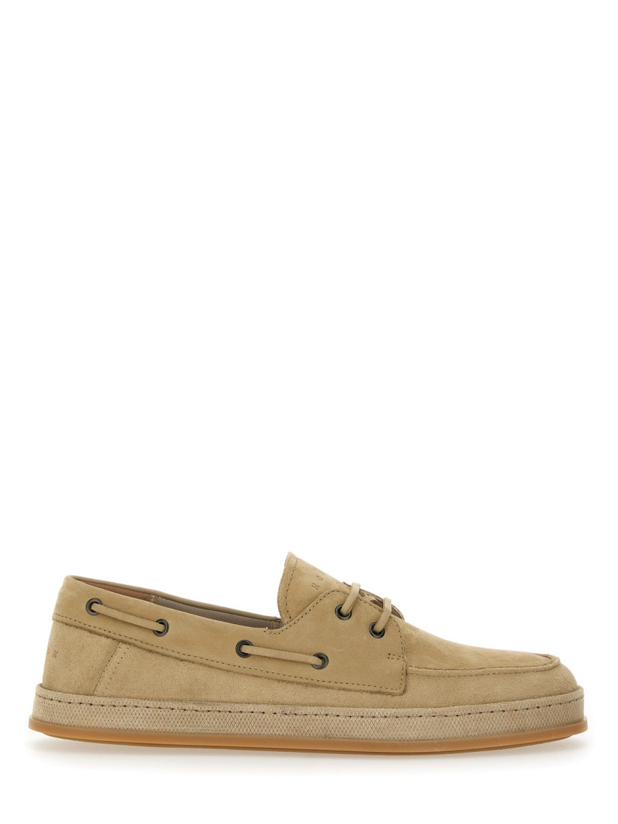 HOGAN Leather Boat Moccasin