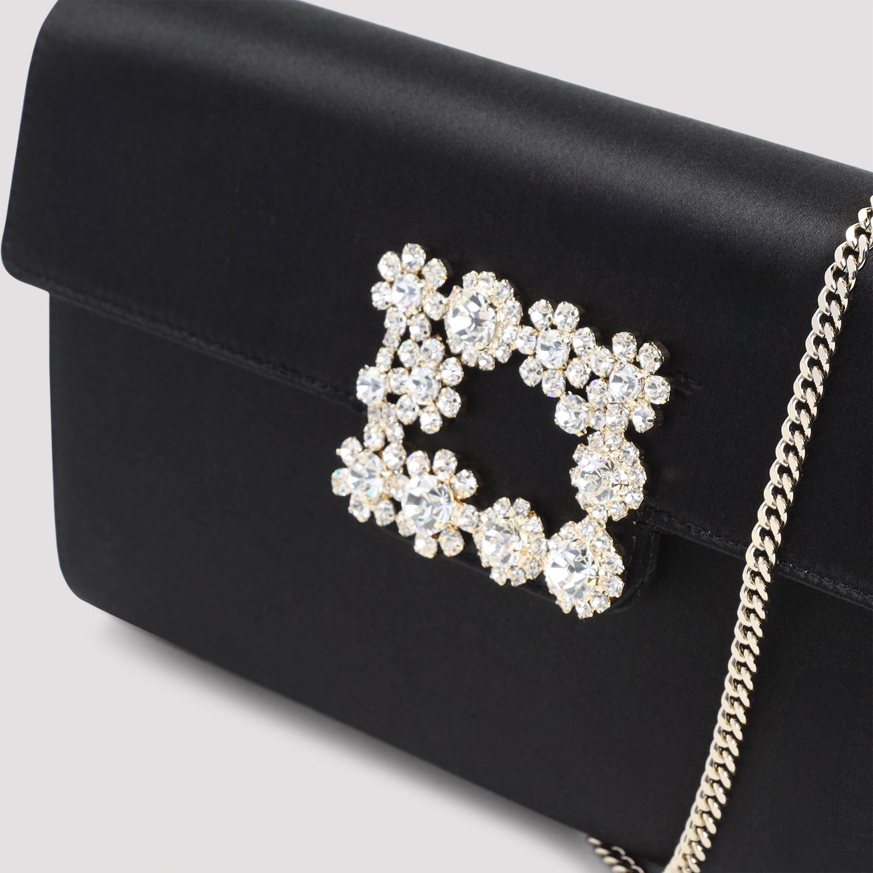 ROGER VIVIER Envelope Flap Flower Buckle Handbag - W:24cm H:12cm D:4cm