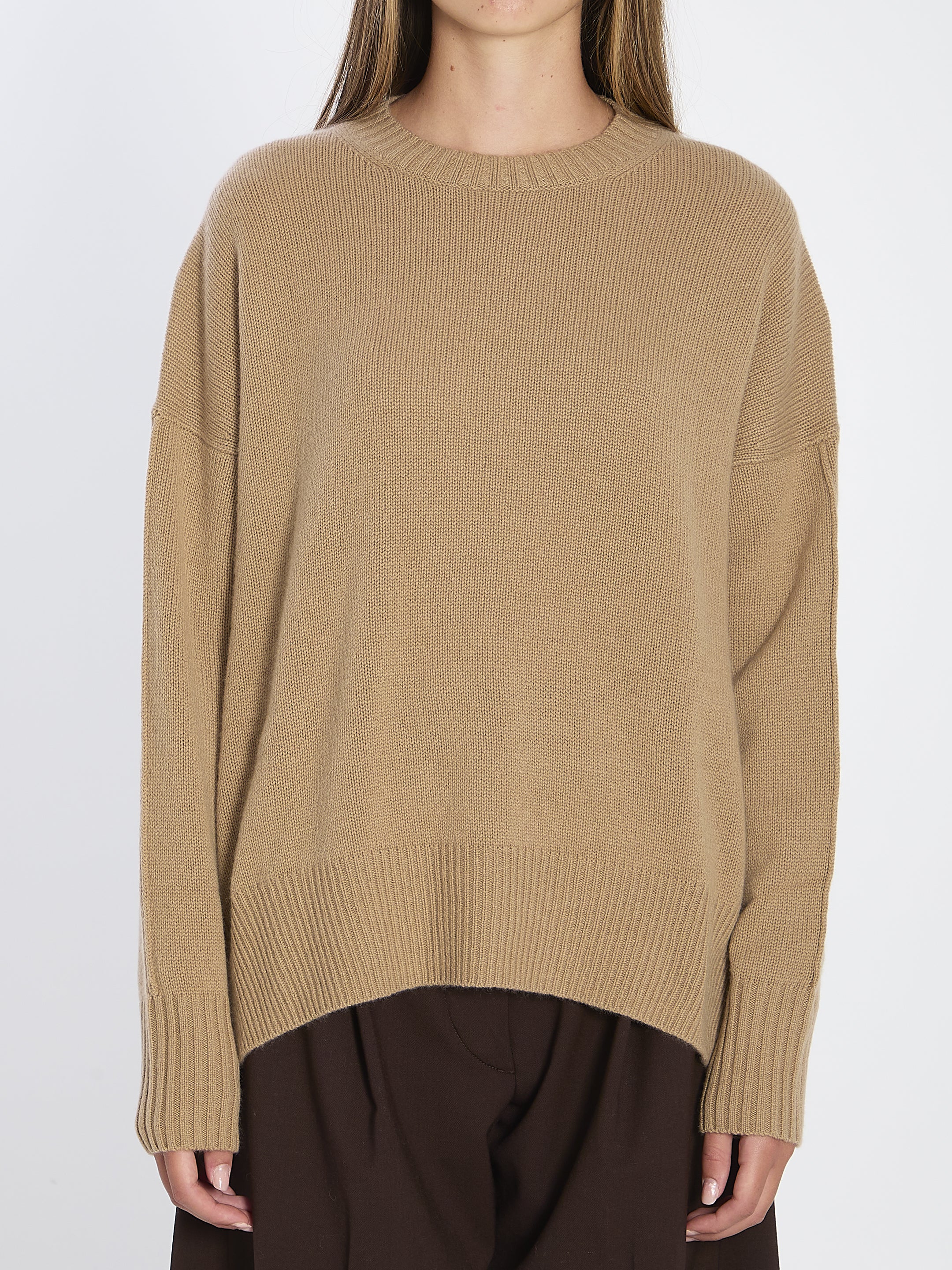 ALLUDE Cozy Cashmere Sweater with Side Slits - Size S