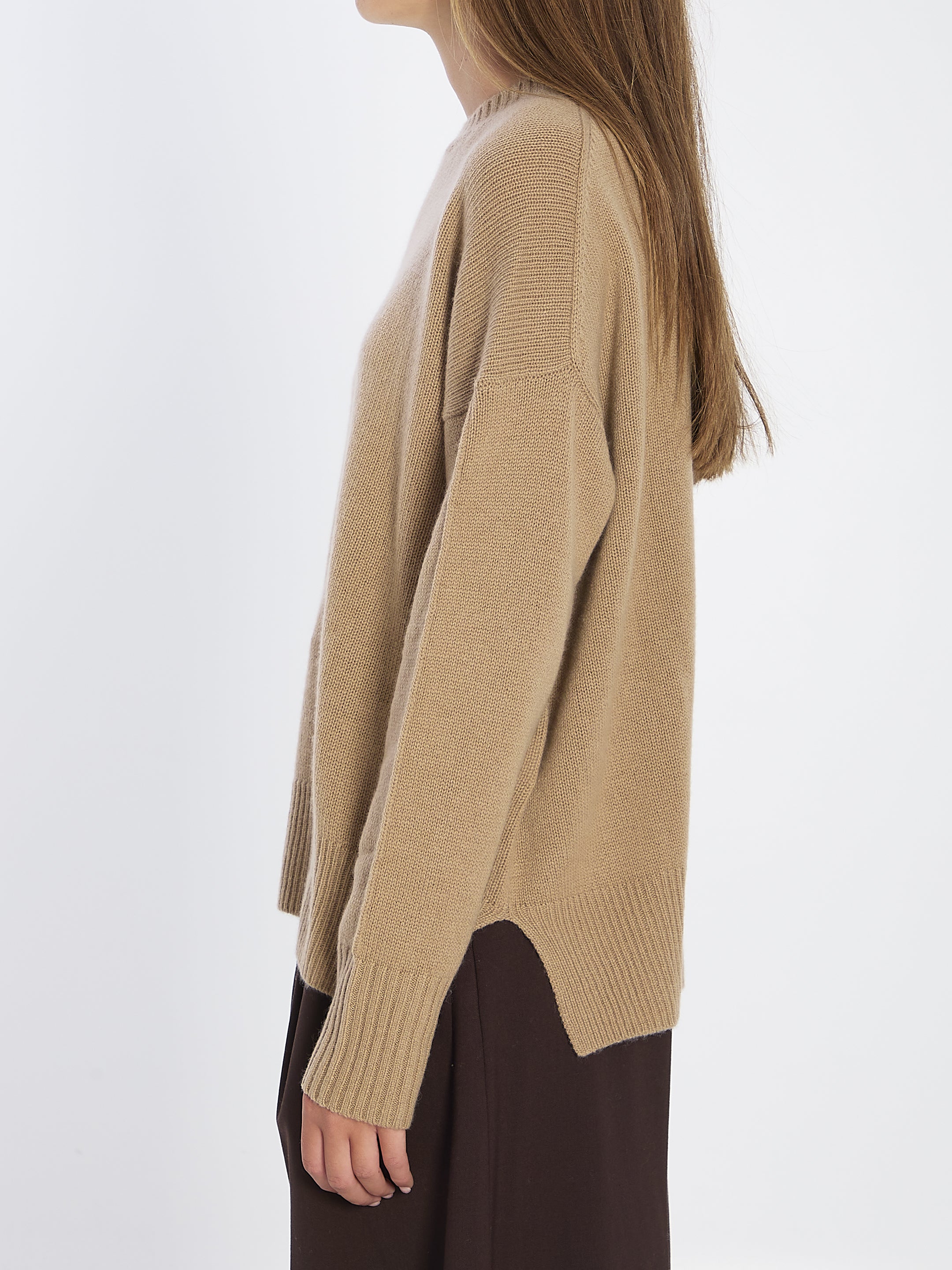 ALLUDE Cozy Cashmere Sweater with Side Slits - Size S