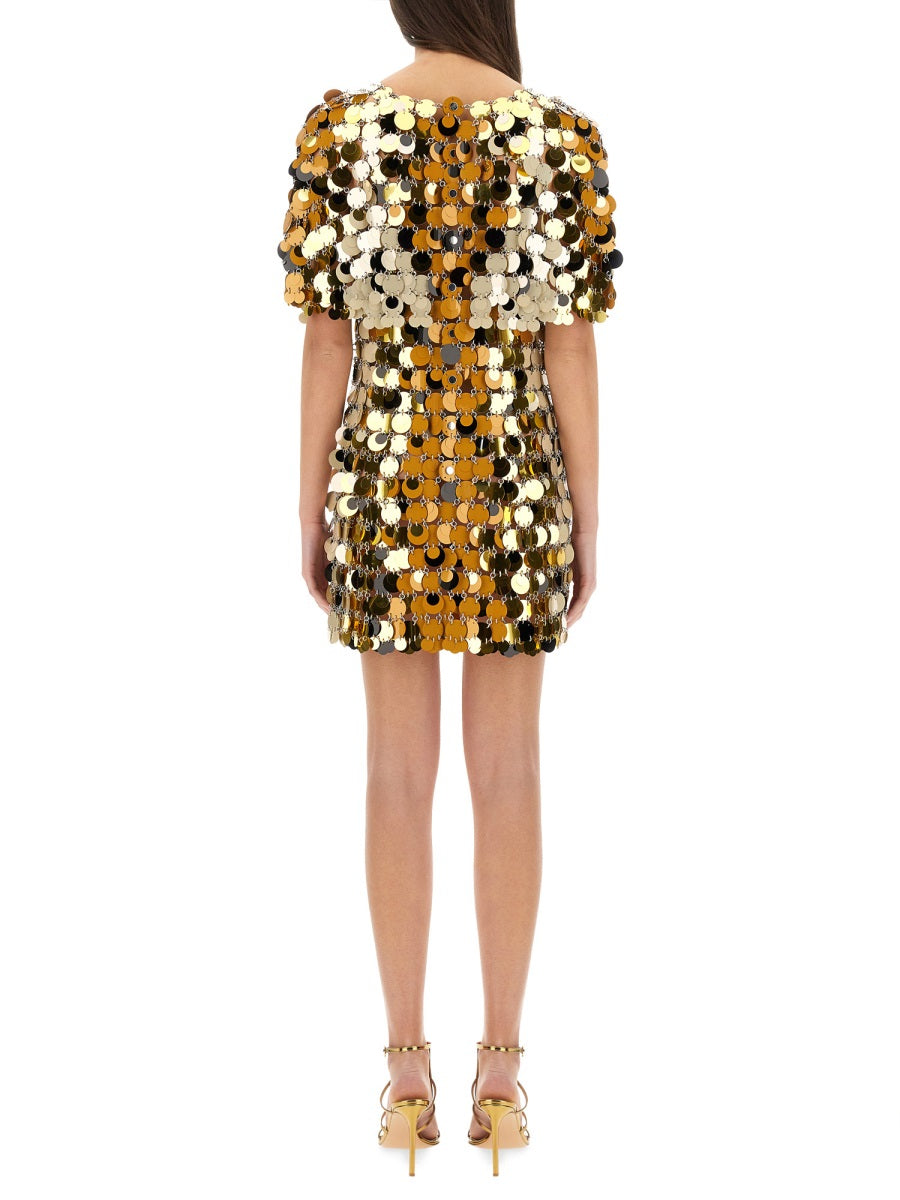 RABANNE Mini Dress with Sparkle Discs