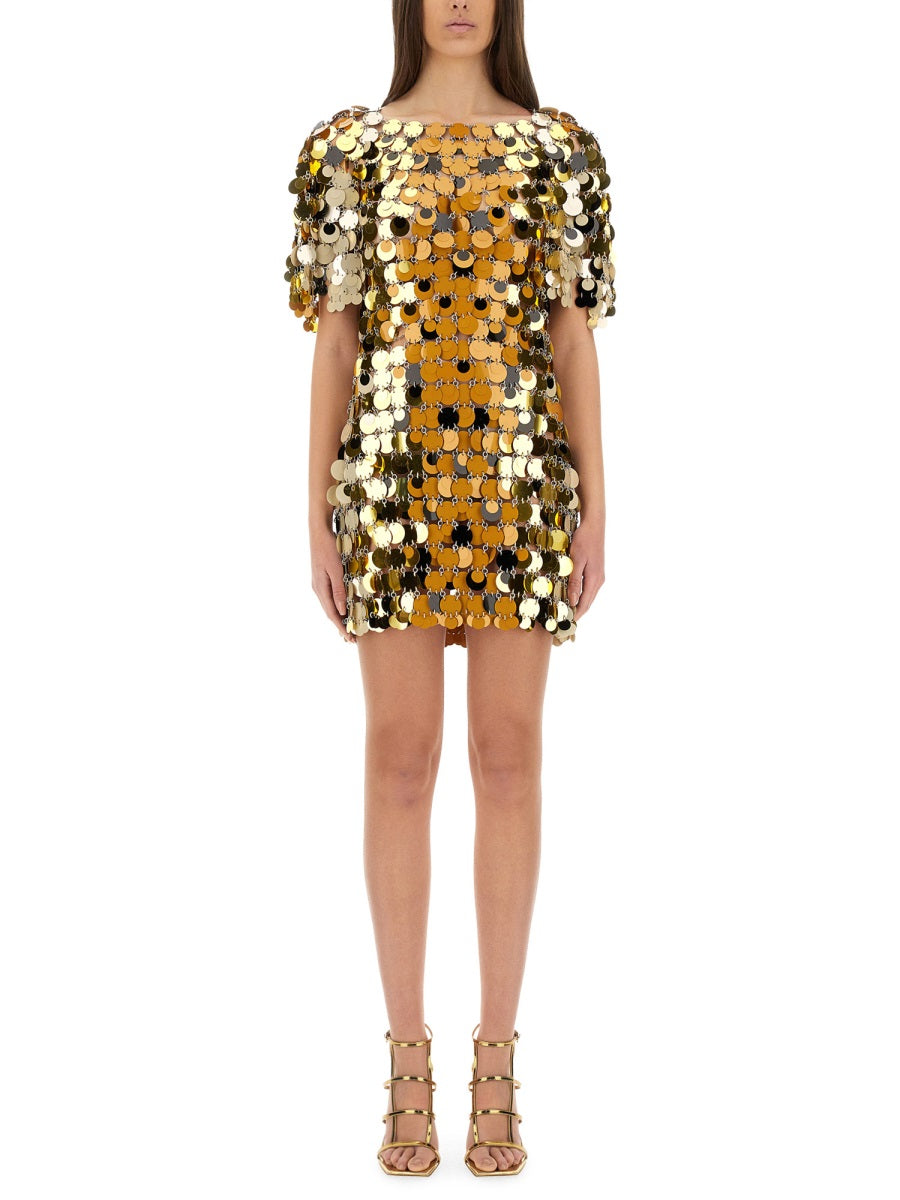 RABANNE Mini Dress with Sparkle Discs