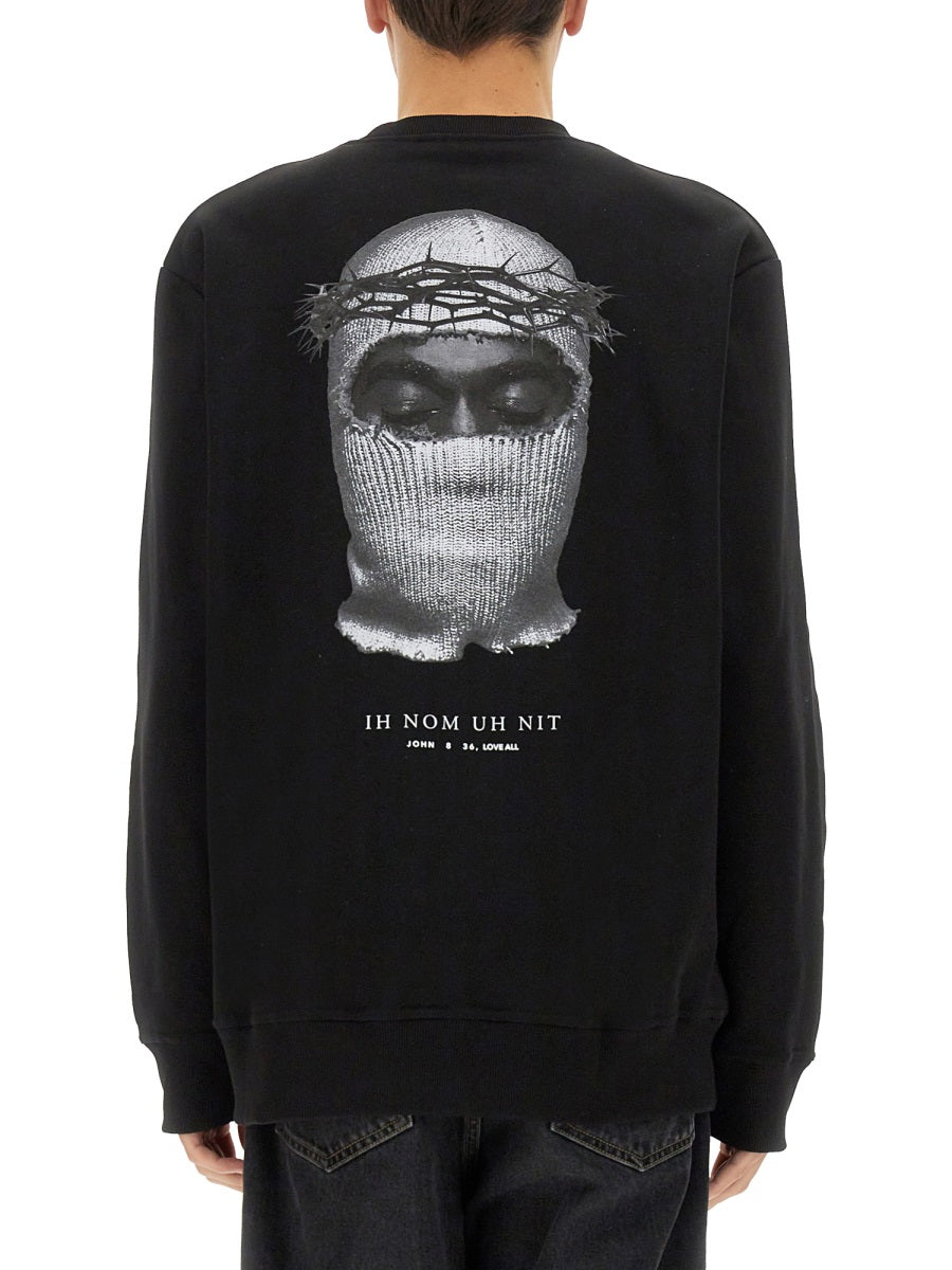 IH NOM UH NIT Crown Mask Print Sweatshirt Size L