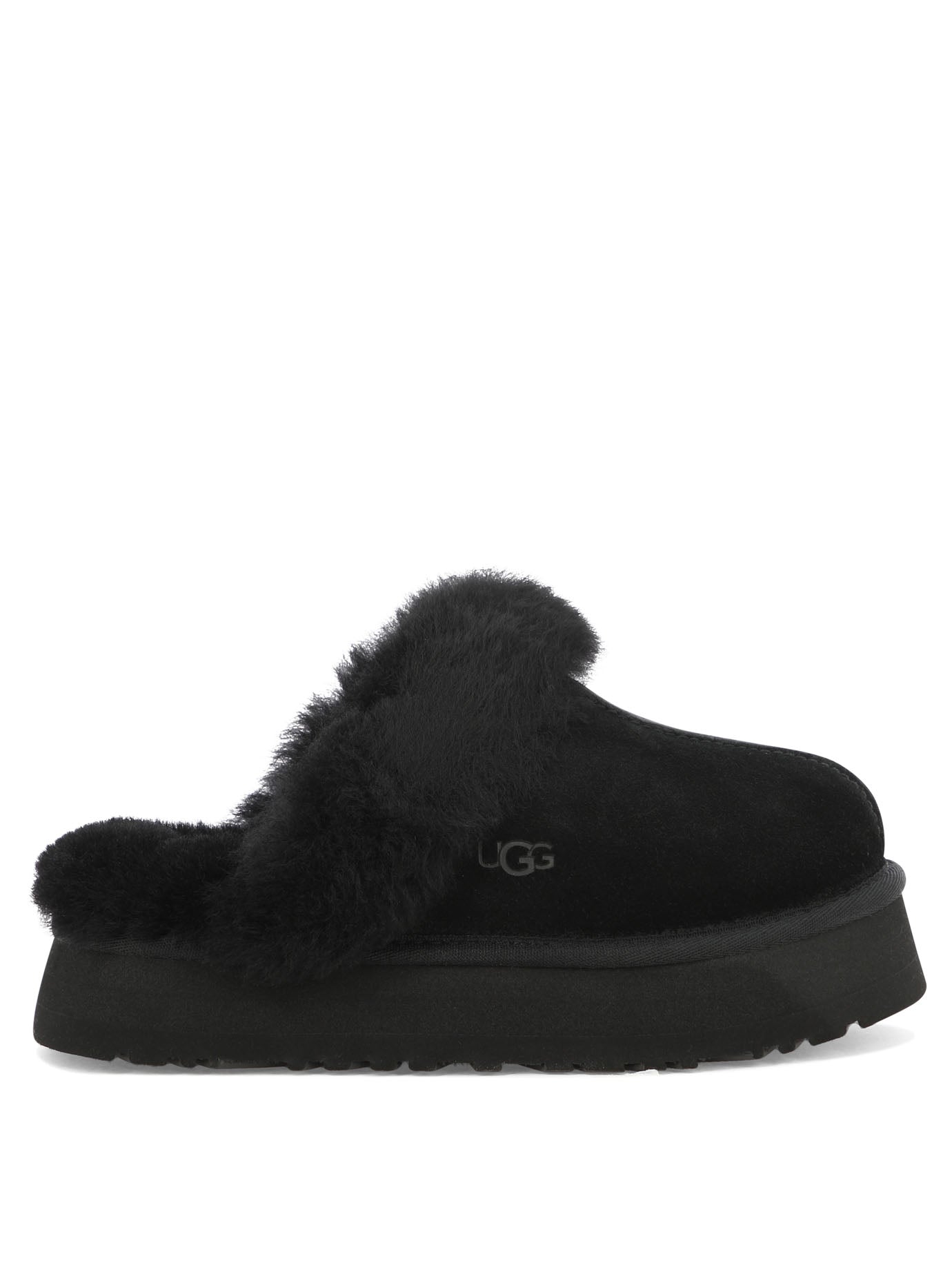 UGG Disquette Mini Suede Slipper with Sheepskin Collar
