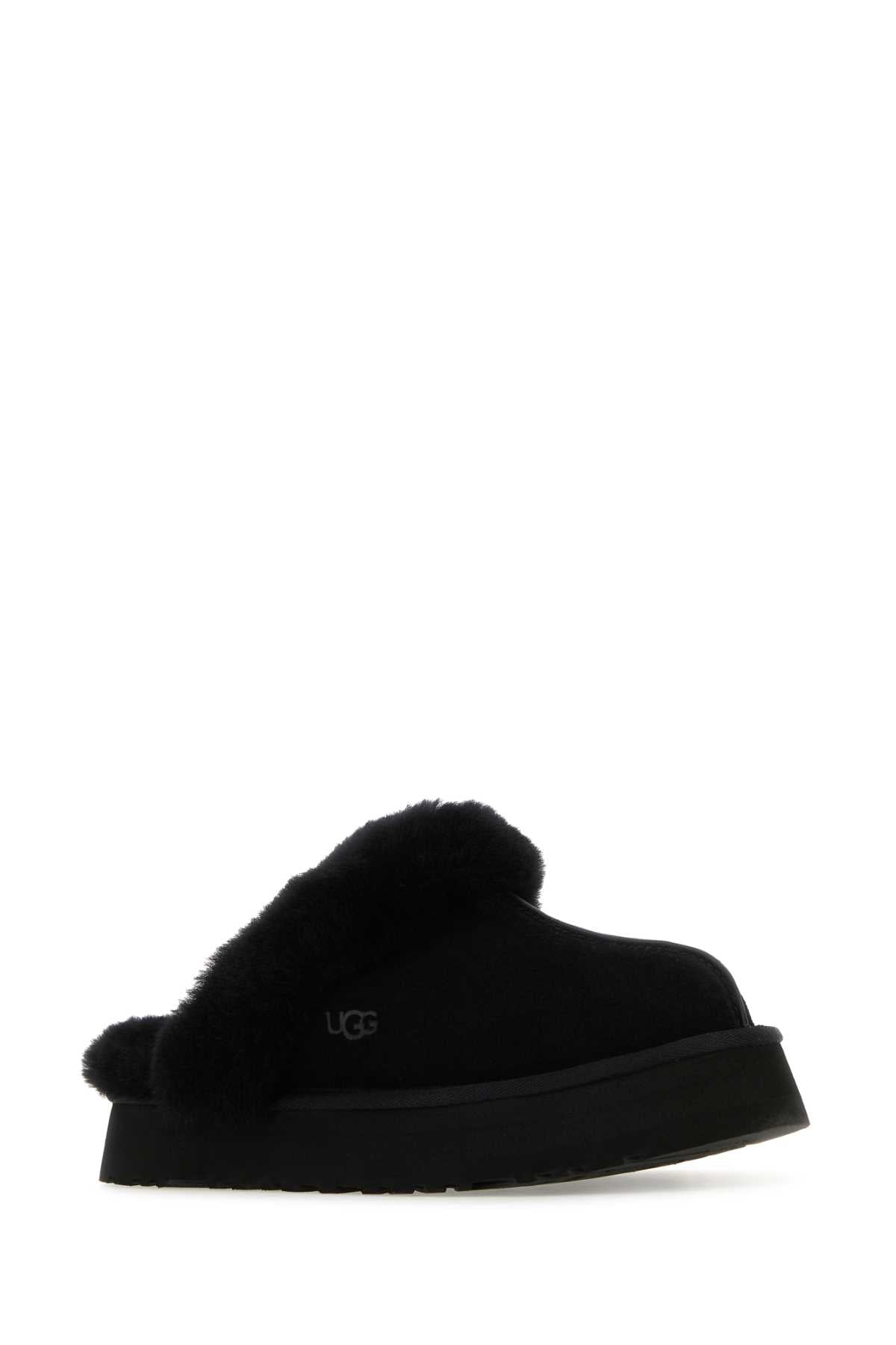 UGG Disquette Mini Suede Slipper with Sheepskin Collar