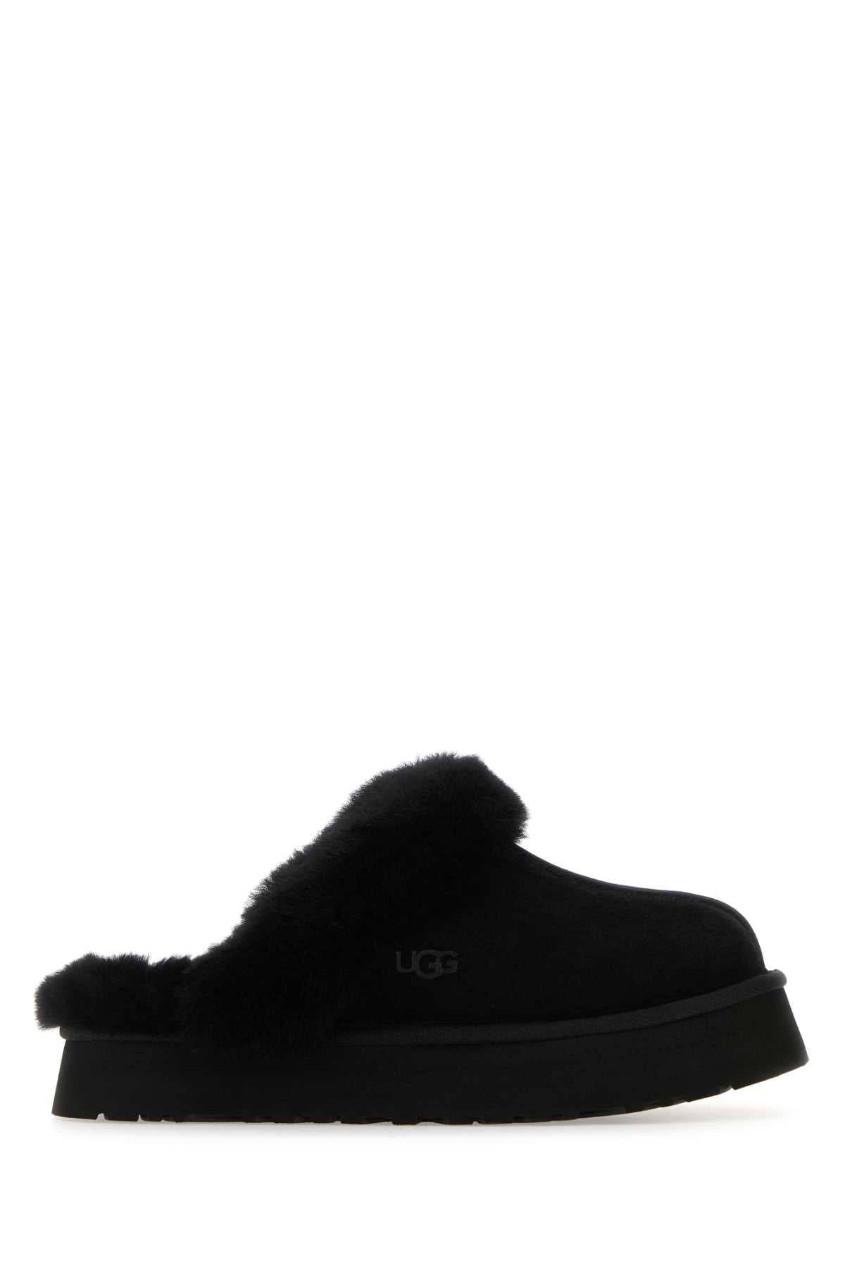 UGG Disquette Mini Suede Slipper with Sheepskin Collar