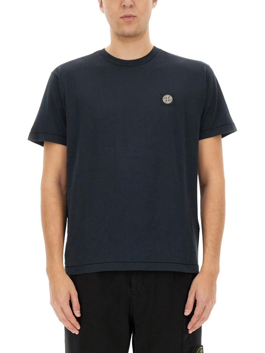 STONE ISLAND Men's Logo T-Shirt - Size Large