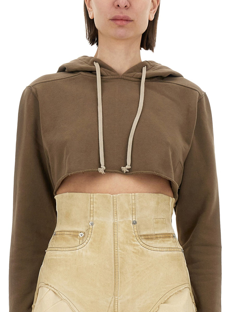 RICK OWENS DRKSHDW Women's Cropped Mini Sweatshirt