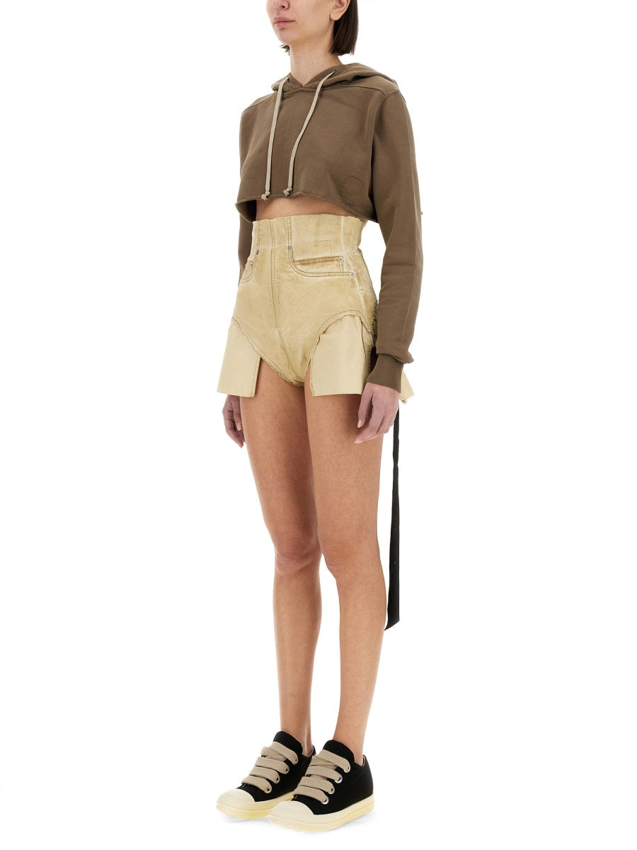 RICK OWENS DRKSHDW Women's Cropped Mini Sweatshirt