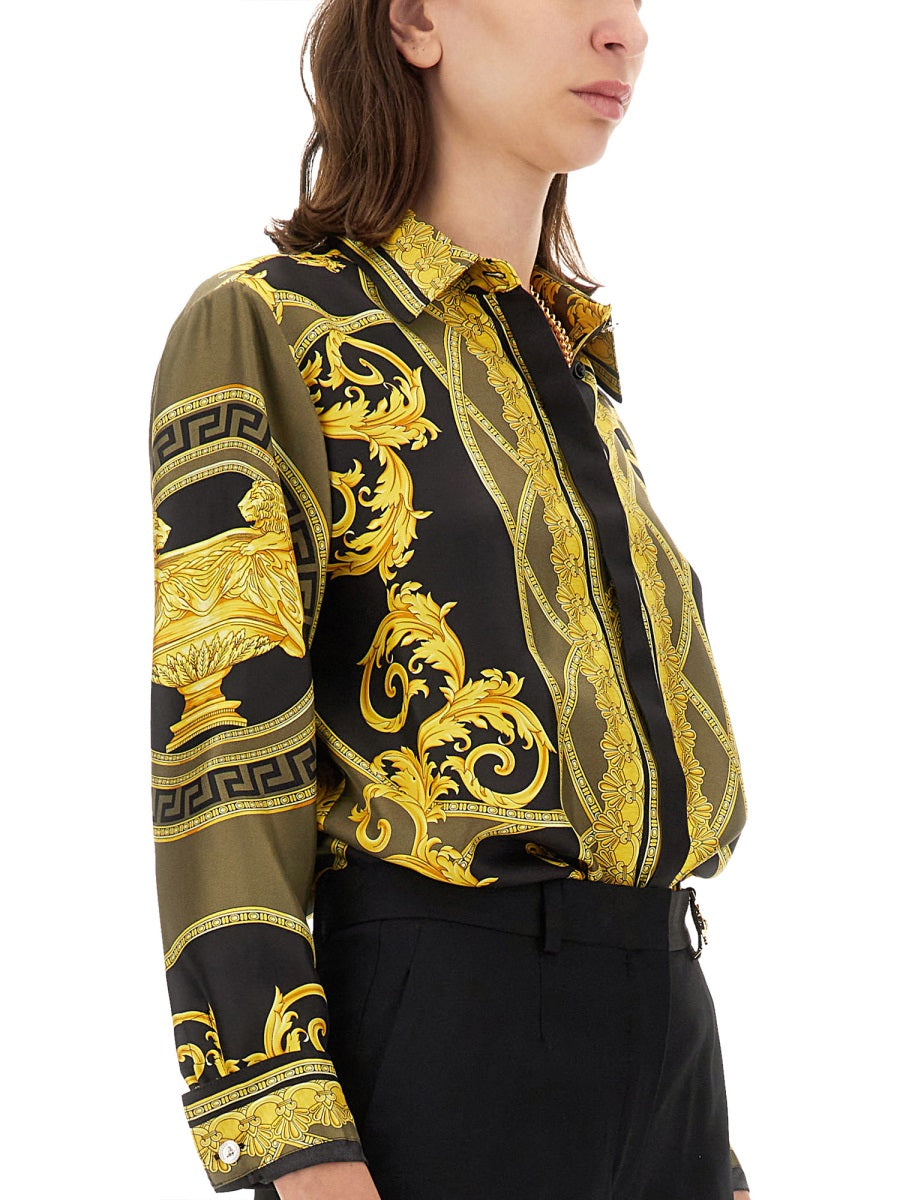 VERSACE Silk Coupe Des Dieux Shirt - Regular Fit, Size 40 IT