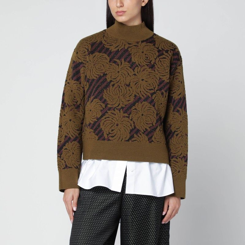 DRIES VAN NOTEN Jacquard Pattern High Neck Sweater