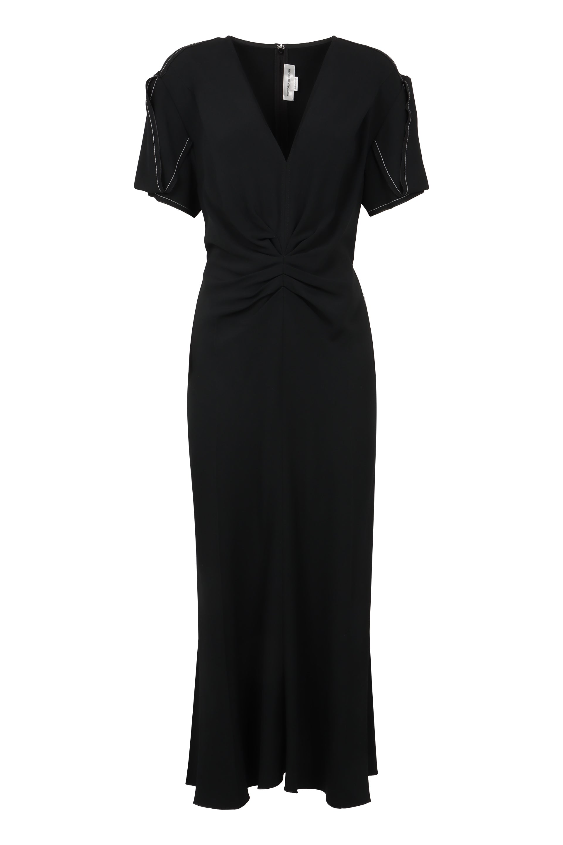 VICTORIA BECKHAM Stretch Viscose Dress with Contrast Stitching