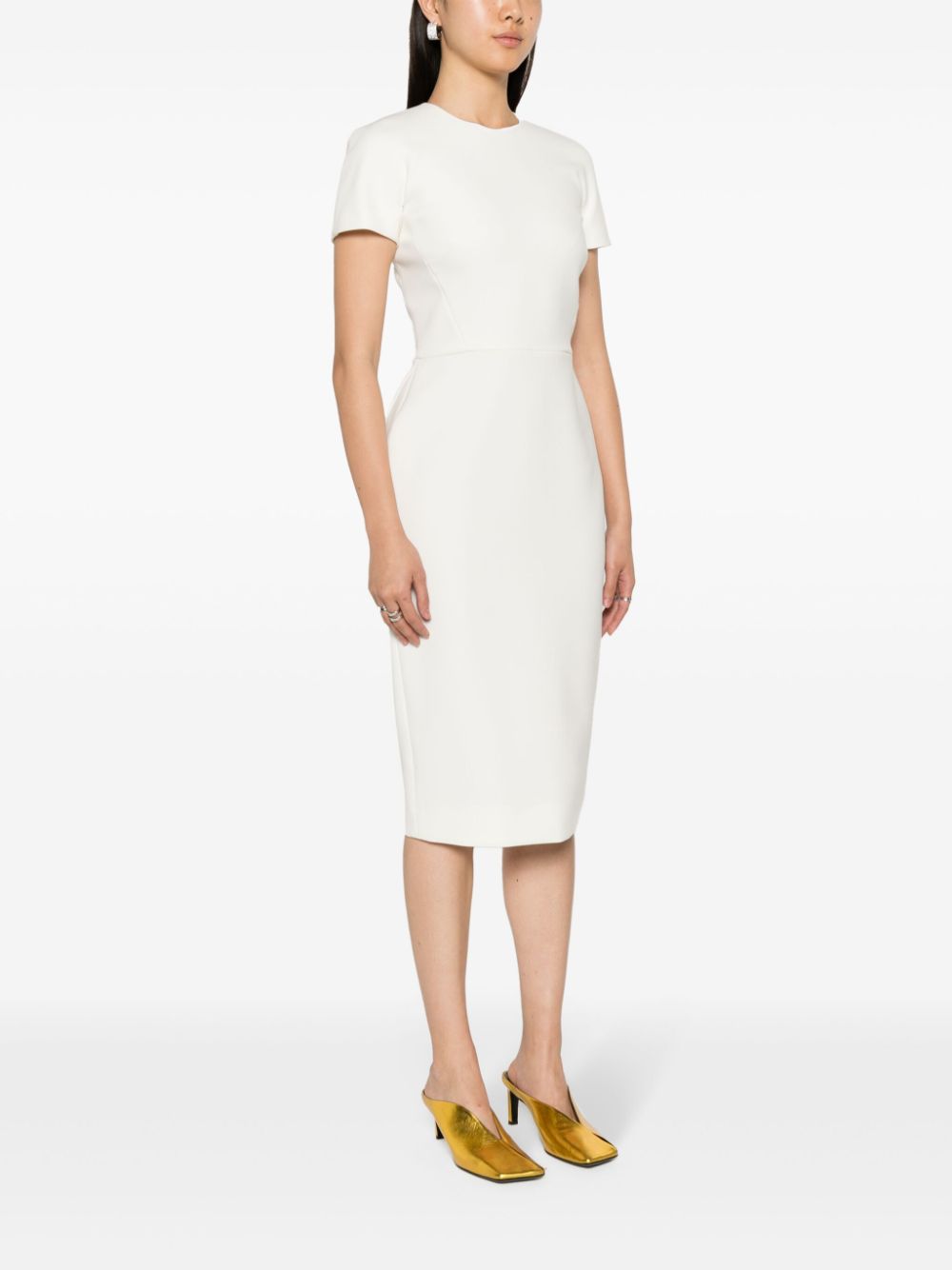 VICTORIA BECKHAM Natural Square Neck Mini Dress