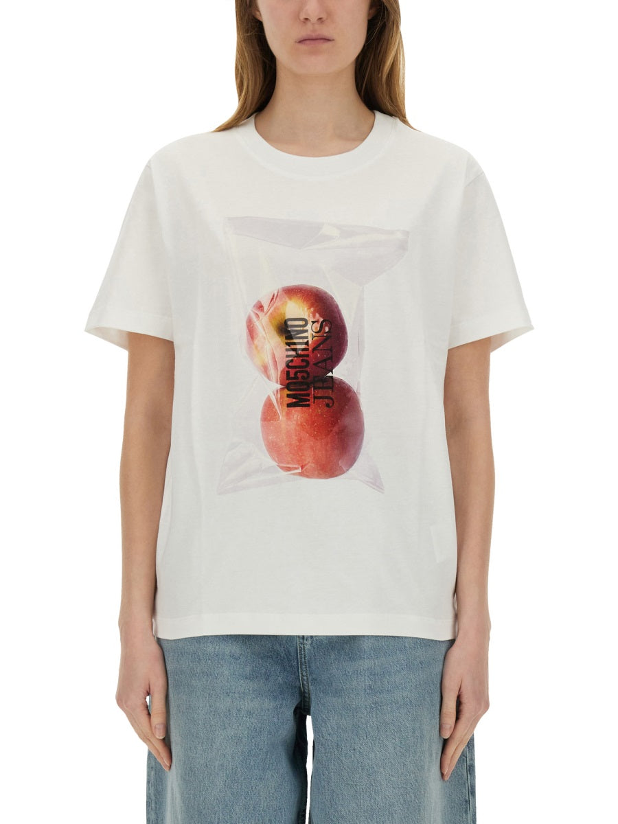 MOSCHINO JEANS Apple Print T-Shirt - Regular Fit, S