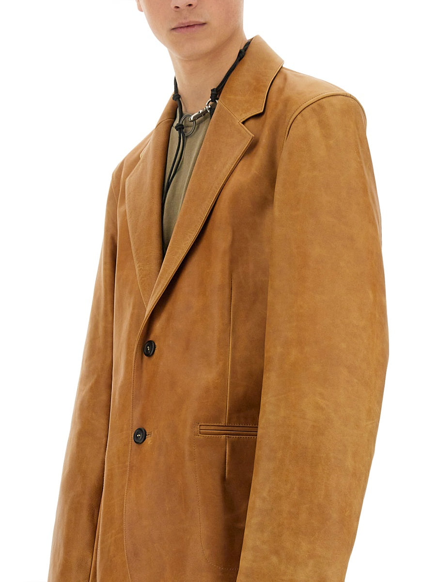 OUR LEGACY Leather Opening Blazer - Size 50