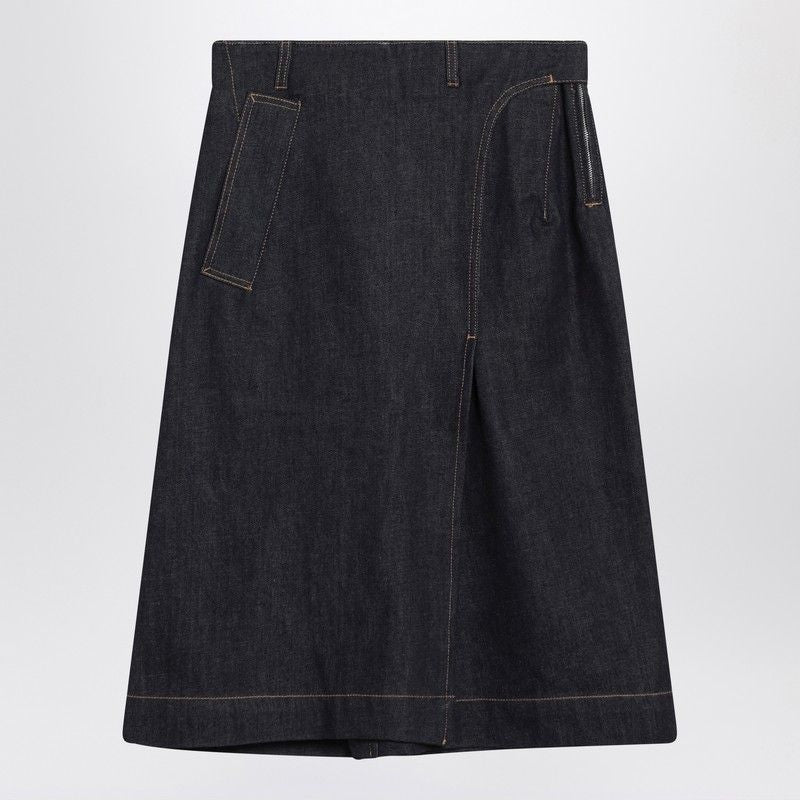 VICTORIA BECKHAM Denim Skirt with Belt Loops and Slit - SS25