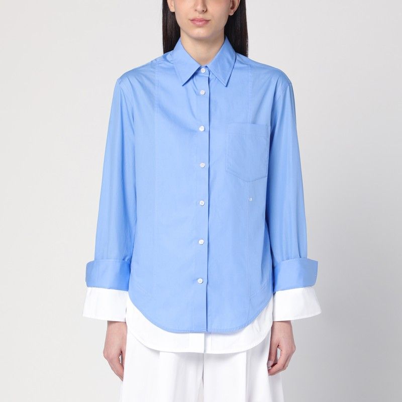 VICTORIA BECKHAM Double-Layer Shirt in Light Blue/White for Women