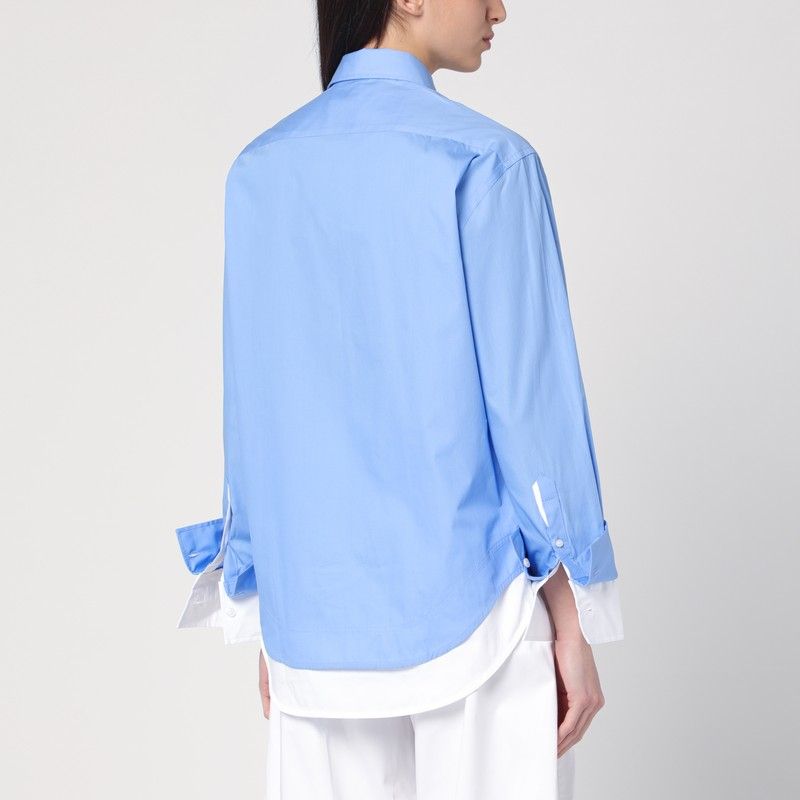 VICTORIA BECKHAM Double-Layer Shirt in Light Blue/White for Women